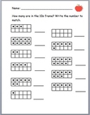 Simple 0-10 Tens Frame Homework/ Worksheet