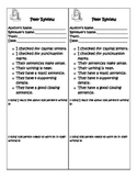 Simple 1st Grade Peer Review Writing Checklist