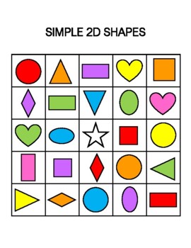 Preview of Simple 2D Shapes Bingo (Color)