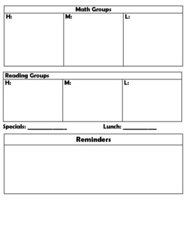Preview of Simple 2nd Grade Lesson Plan Template-Editable