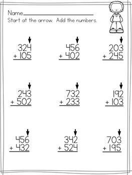 Simple 3 Digit Addition Worksheets ( No regrouping ) by Stephany Dillon
