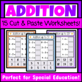 Simple Addition Cut and Paste Worksheets Special Ed Math A