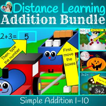Preview of Simple Addition Distance Learning Bundle XL Set A1