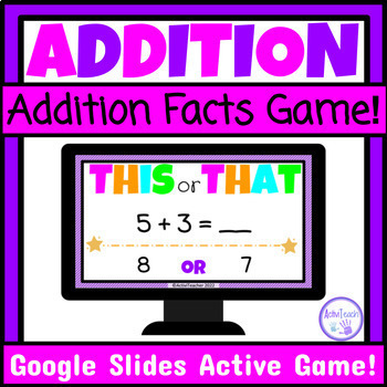 Preview of Simple Addition Game This or That Special Education Math Addition Fact Fluency