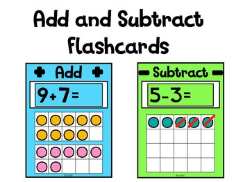 Preview of Simple Addition & Subtraction Flashcard Activity 1 - 20