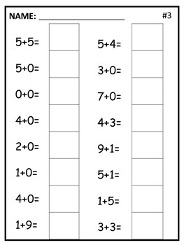simple addition worksheet for kindergarten and first grade tpt