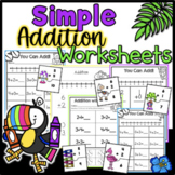 Simple Addition Worksheets Kindergarten Adding 