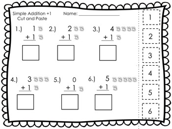 Preview of Simple Addition and Subtraction Cut and Paste w/Pictures