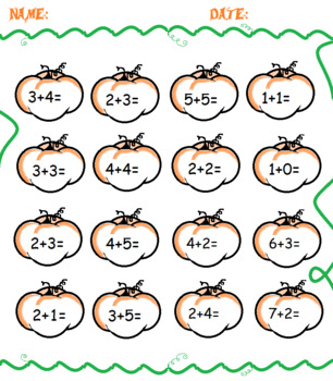 Preview of Simple Addition with Pumpkins