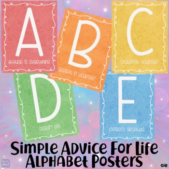 Preview of Simple Advice For Life Alphabet Posters