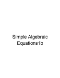 Simple Algebraic Equations 1b