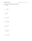 Simple Algebraic Equations Quiz