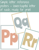 Simple Alphabet Letter Posters in Print | Cute Pastel | Cl