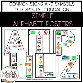 Preview of Simple Alphabet Posters-Environmental Print, Logos, AAC Symbols
