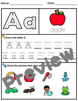 Simple Alphabet Worksheets! by Kindergarten Swag | TpT