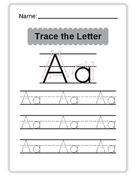 Preview of Simple Alphabet tracing Practice Worksheet