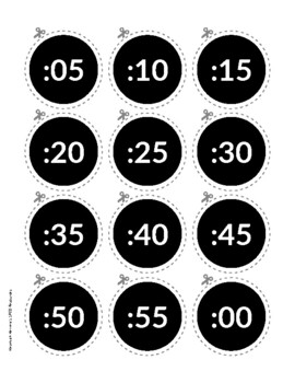 Preview of Simple Analog Classroom Clock Minute Labels
