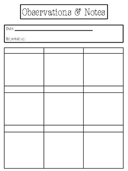 Simple Anecdotal Note Template by KinderUP TPT