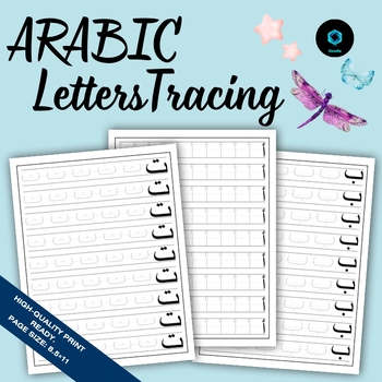 Preview of Simple Arabic Letters Tracing Worksheet for Kids - Alif, Baa,Taa