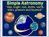 Simple Astronomy  "day, night, sun, moon, earth, stars,  p