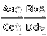 Simple B&W Alphabet Flashcards- ENGLISH (into reading aligned)