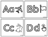 Simple B&W Alphabet Flashcards- SPANISH (Estrellita aligned)