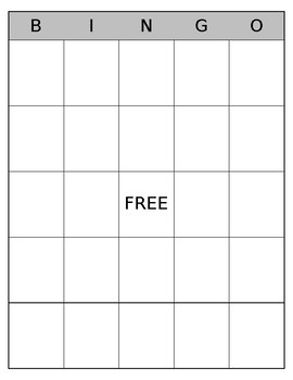 Simple BINGO Board - FREE by Living in a Primary World | TPT