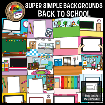 Simple Backgrounds Clipart | Classroom / School | PDF and Boom Cards