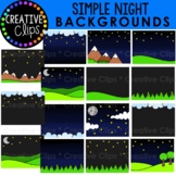 Simple Backgrounds: NIGHT TIME Clipart {NIGHT Background Clipart}