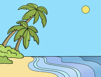 Simple Beach Scene Backgrounds Clip Art by Whimsy Workshop Teaching