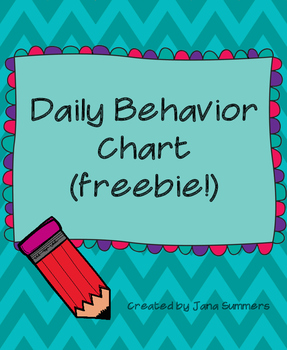 Simple Behavior Chart by The Type B Mama | Teachers Pay Teachers