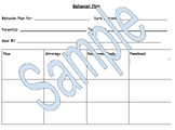 Simple Behavior Plan Template with 3 Goals