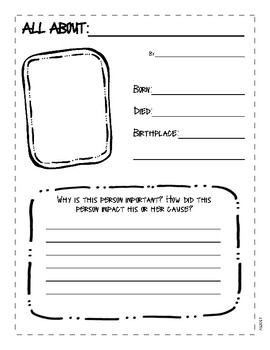 biography activities for 4th grade