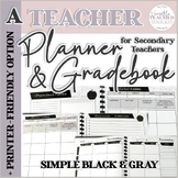 Simple Black Teacher Planner 2022-2023 {Updated Yearly} (A)
