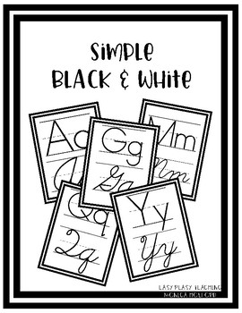 Preview of Simple Black and White Alphabet Posters *Print Friendly*