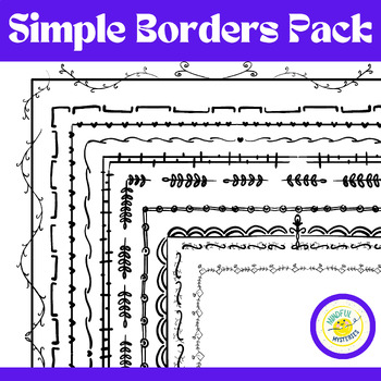 Preview of Simple Black and White Borders Pack 2, Borders Fun, Doodle Page, Classroom decor