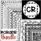 Simple Black and White Doodle Page Border Bundle