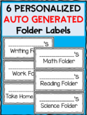 Simple, Black and White, Editable Folder Labels