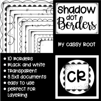 Preview of Simple Black and White Page Borders for Print and Digital Activities