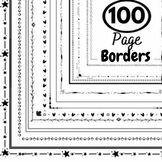 Simple Black boarders clip art | 100 thin page frame