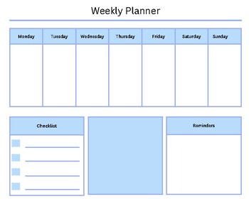 Simple Blue Weekly Planner by Jenny Pigeon | TPT