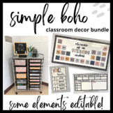 Simple Boho Classroom Decor Bundle!