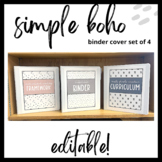 Simple Boho: Editable Binder Covers