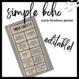 Simple Boho: Editable Early Finishers Poster