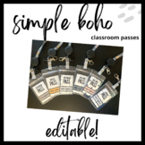 Simple Boho: Editable Hall Passes
