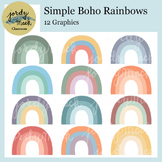 Simple Boho Rainbow Clip Art Graphics