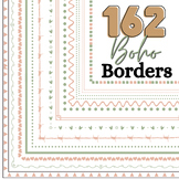 Simple Boho boarders Clipart |162 thin frame pack