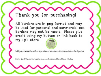 Simple Borders Pack by Adorable Apples | TPT