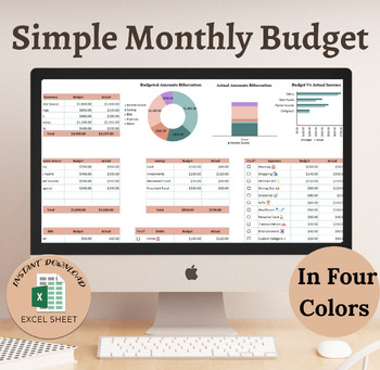 Preview of Simple Budget Sheet Excel Sheet Monthly Budget sheet Excel Weekly Excel Sheet