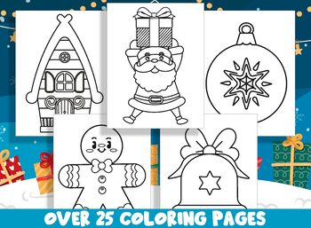 Simple Christmas Coloring Book, 25 Printable Christmas Coloring Pages ...